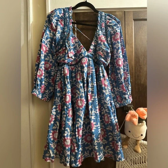 NWT Large Free People Sasha mini dress- river combo - Picture 1 of 14